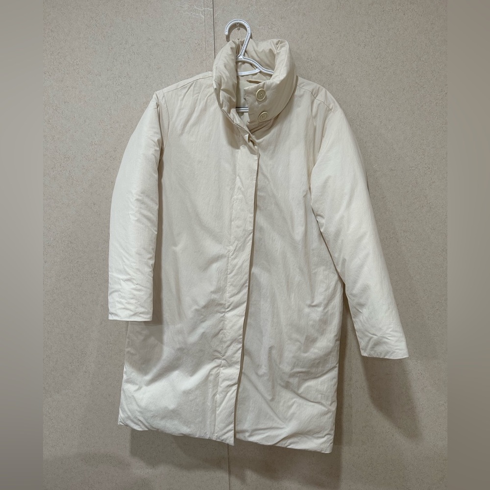 MADEWELL BUFFY PUFFER JACKET WHITE IVORY COAT SIZE XS